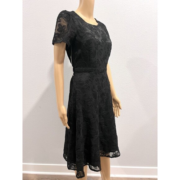 Anthropologie Sunday In Brooklyn XS Violetta Lace Midi BlackDress A-Line NWT - Picture 9 of 13